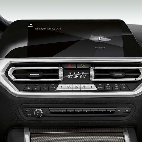 BMW Série 3 Berline, Intelligent Personal Assistant. G20 Gros plan sur les affichages du poste de conduite de la BMW Série 3 Berline avec Intelligent Personal Assistant. G20