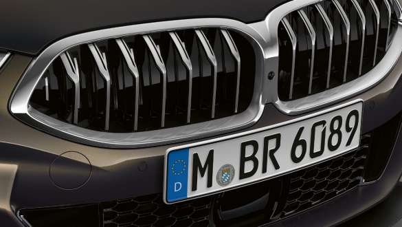 BMW M850i xDrive Dravitgrau metallic, partie avant, naseaux Active Air Stream G14. BMW M850i xDrive Dravitgrau metallic, partie avant, naseaux Active Air Stream G14.