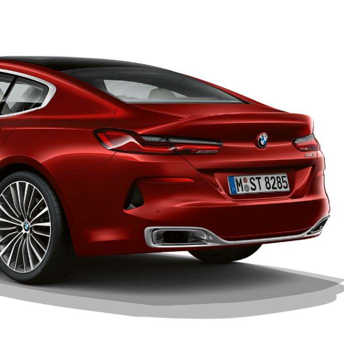 Modèle de base vue de trois quarts arrière G16 BMW Série 8 Gran Coupé, modèle de base, vue de trois quarts arrière G16