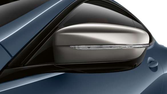 Coques des rétroviseurs extérieurs en Galvanik Cerium Grey G15. BMW M850i xDrive Coupé en Barcelona Blau metallic, coques de rétroviseurs extérieurs en Galvanik Cerium Grey G15.