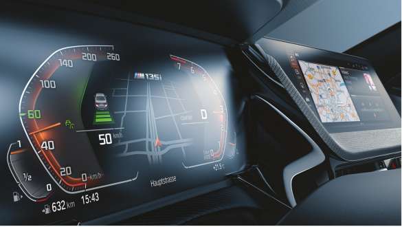 BMW 1 Reeks F40, BMW Live Cockpit Navigation Professional Weergaveconcept BMW Live Cockpit Navigation Professional in de BMW 1 Reeks F40