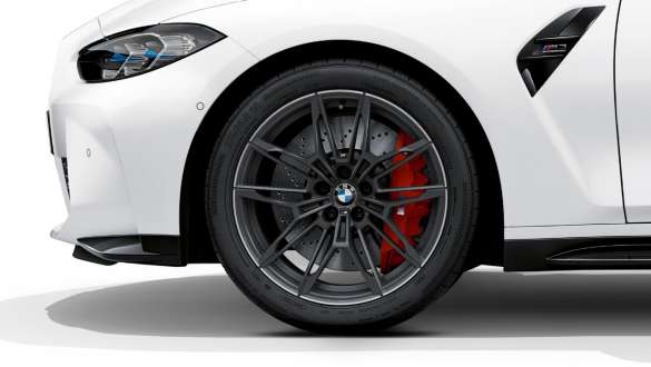 BMW M 19"/20" gesmede velgen 825 M Orbitgrau matt BMW M3 Competition Berline G80 2020 BMW M3 Competition Berline G80 2020 BMW M 19"/20" gesmede velgen 825 M Orbitgrau matt close-up wiel