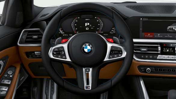 Lederen M stuur BMW M3 Competition Berline G80 2020 BMW M3 Competition Berline G80 2020 lederen M stuur cockpit interieur
