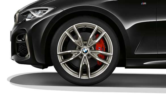 BMW M 19" lichtmetalen velgen 792 M Bicolor BMW M340i xDrive Berline G20 2020 BMW M340i xDrive Berline G20 2020 BMW M 19" lichtmetalen velgen 792 M Bicolor close-up wiel