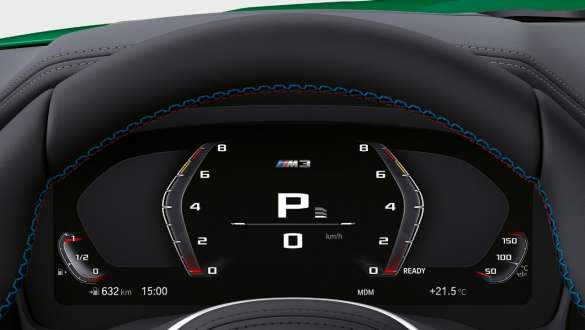 M specifieke instrumentencombi BMW M3 Berline G80 2020 BMW M3 Berline G80 2020 M specifieke instrumentencombi interieur