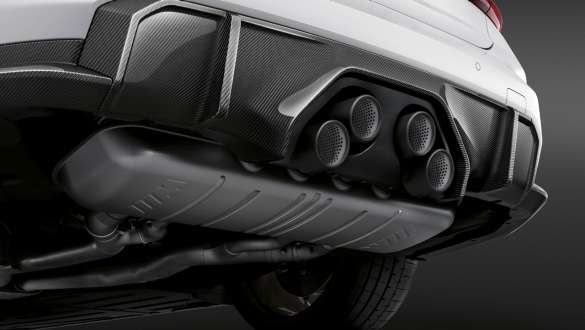 M Performance uitlaatdempersysteem titanium BMW M3 Berline G80 2020 BMW M3 Berline G80 2020 M Performance uitlaatdempersysteem titanium close-up
