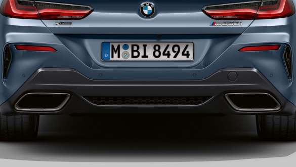 M sportuitlaat G15. BMW M850i xDrive Coupé met M sportuitlaat G15.