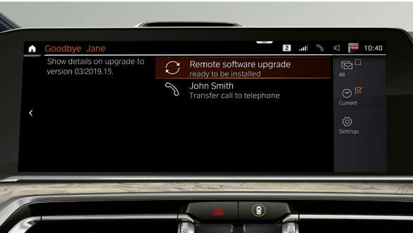 BMW X7 M SUV wagen met Remote Software Upgrade BMW X7 M SUV wagen, Remote Software Upgrade: close-up van het bestuurderspaneel, G07