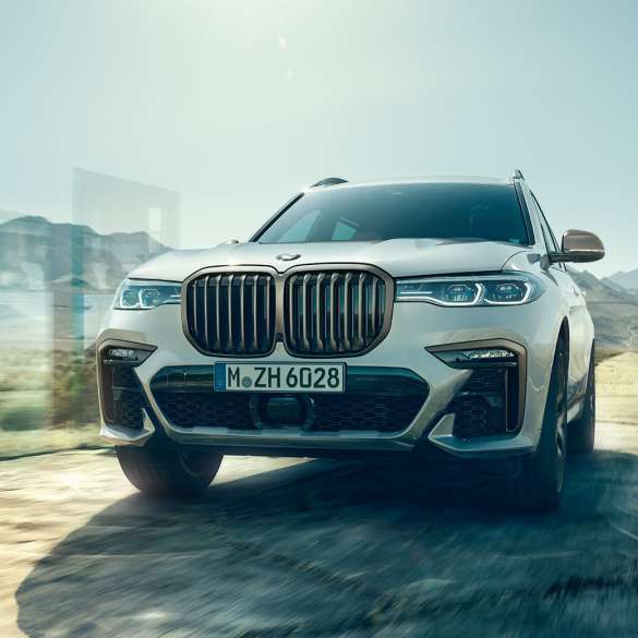 BMW X7 M50d, vooraanzicht BMW X7 M50d in Mineralweiß, vooraanzicht, G07, 2019