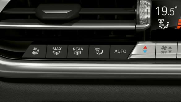 BMW X6 SUV cockpit met Automate My Habits G06. BMW X6 SUV cockpit met zicht op airco-instellingen G06.