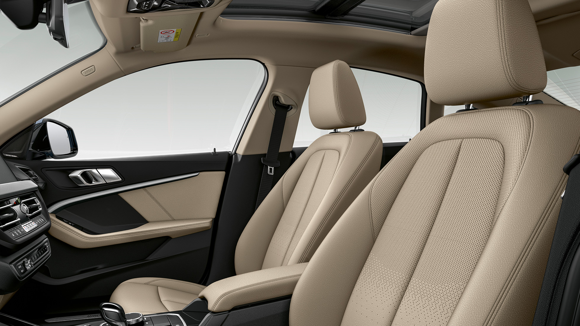 Sièges en cuir avec perforations en Schwarz BMW Série 2 Gran Coupé Modèle Luxury Sièges en cuir avec perforations en Schwarz BMW Série 2 Gran Coupé Modèle Luxury F44, intérieur