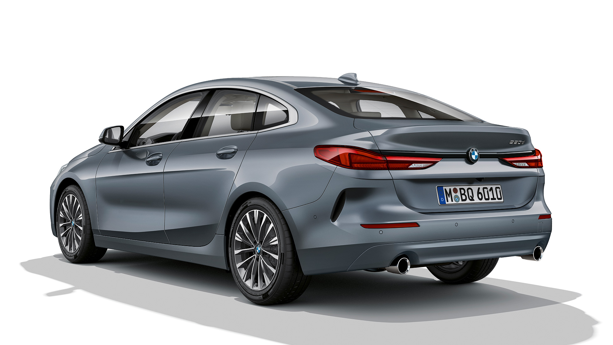 Jantes BMW 17", BMW Série 2 Gran Coupé, Modèle Luxury Jantes BMW 17" en alliage léger BMW Série 2 Gran Coupé Modell Luxury Storm Bay metallic F44, vue latérale de trois quarts