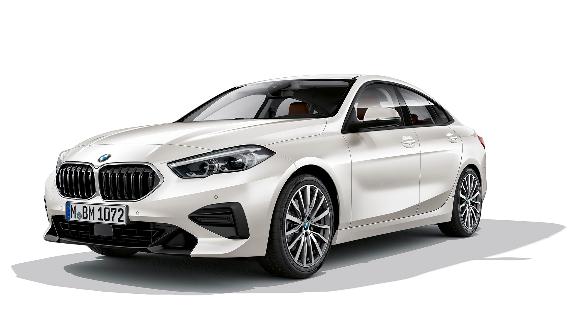 Naseaux BMW BMW Série 2 Gran Coupé Modèle Advantage Naseaux BMW BMW Série 2 Gran Coupé Modèle Advantage Mineralweiß F44, vue de trois quarts face