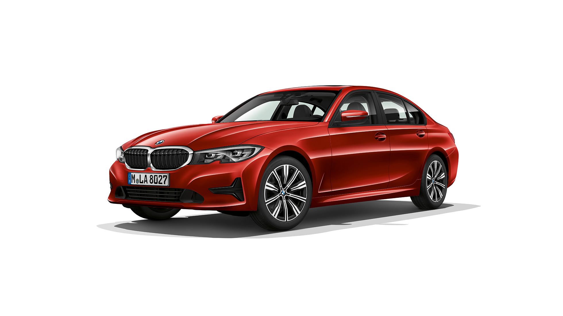 BMW 3 Reeks Berline, Model Advantage Zijaanzicht in stilstand van de BMW 3 Reeks Berline als model Advantage.