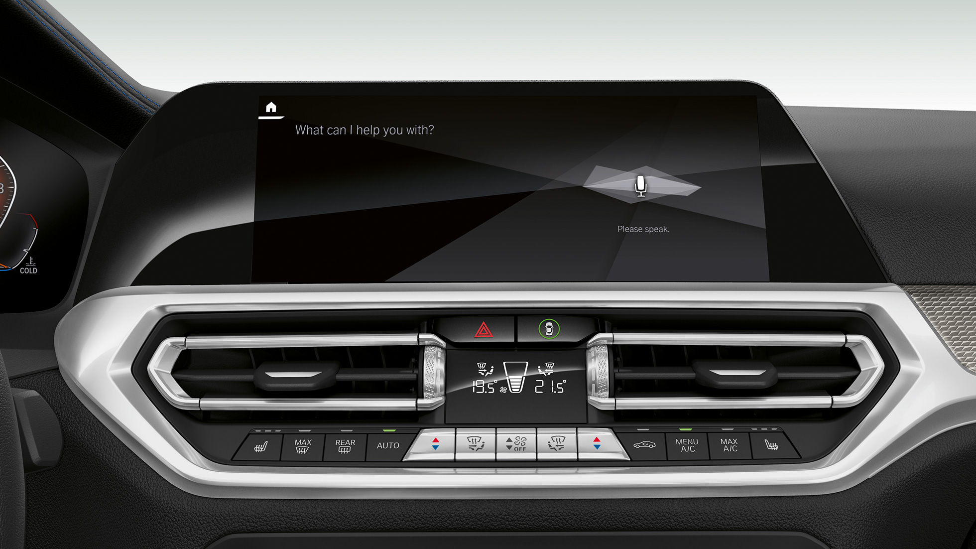 BMW Série 3 Berline, Intelligent Personal Assistant. G20 Gros plan sur les affichages du poste de conduite de la BMW Série 3 Berline avec Intelligent Personal Assistant. G20