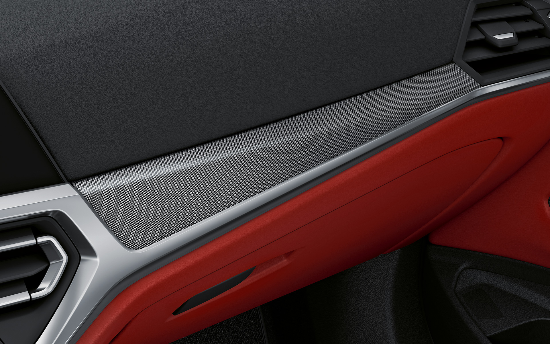 Decoratieve lijsten in Aluminium Tetragon BMW 4 Reeks Coupé 2020 G22 Individual interieur Decoratieve lijsten in Aluminium Tetragon met sierlijsten Perlglanz Chrom BMW 4 Reeks Coupé Individual G22 2020 interieur