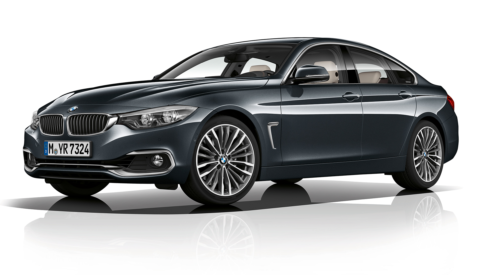 BMW 4 Reeks Gran Coupé, Model Luxury driekwart vooraanzicht F36 BMW 4 Reeks Gran Coupé, Model Luxury driekwart vooraanzicht F36