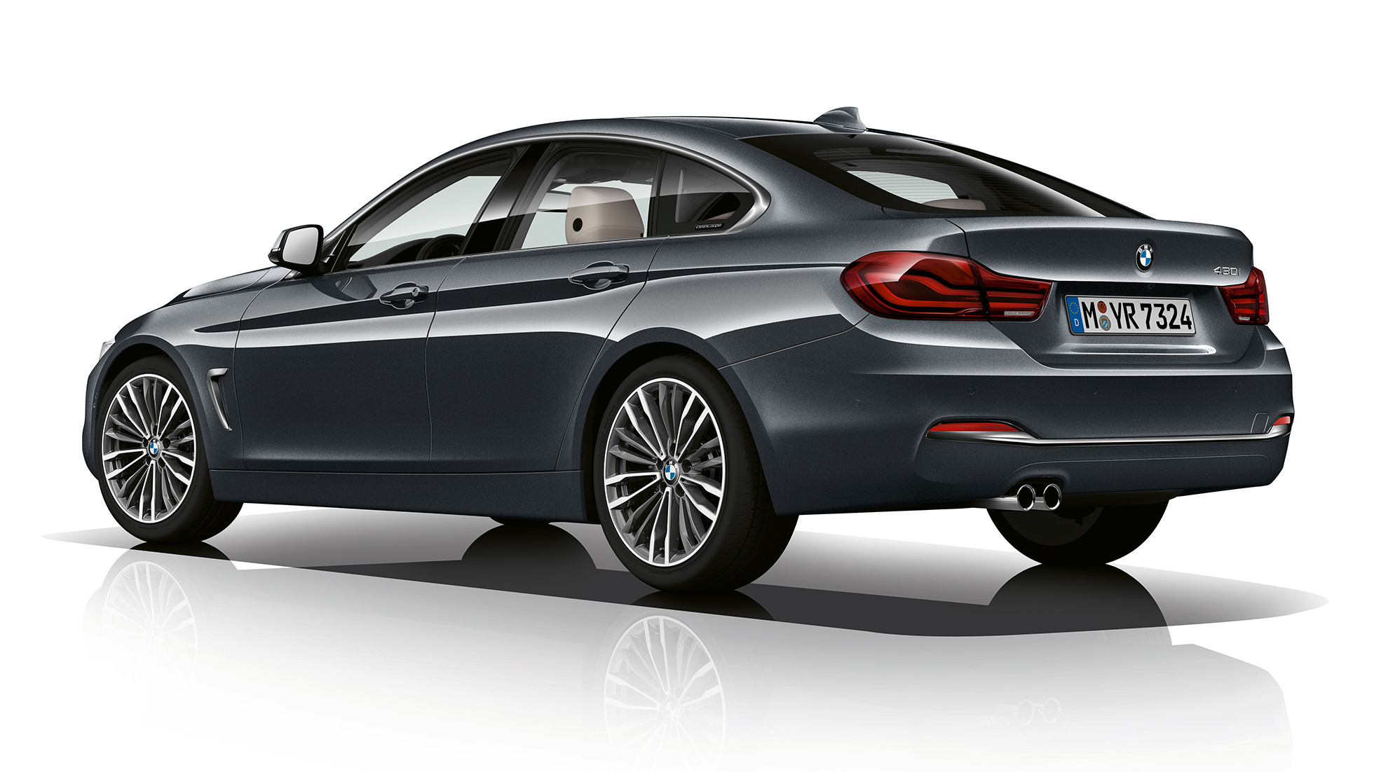 BMW 4 Reeks Gran Coupé, Model Luxury driekwart achteraanzicht F36 BMW 4 Reeks Gran Coupé, Model Luxury driekwart achteraanzicht F36