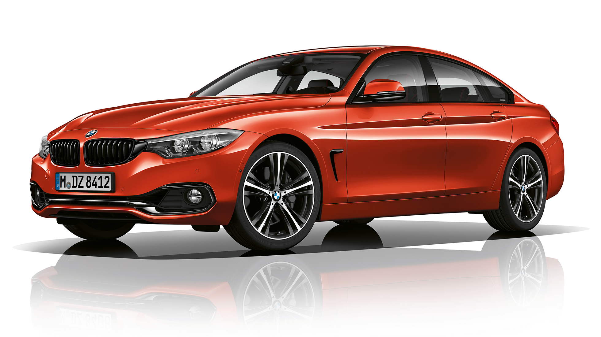 BMW 4 Reeks Gran Coupé, Model Sport driekwart vooraanzicht F36 BMW 4 Reeks Gran Coupé, Model Sport driekwart vooraanzicht F36