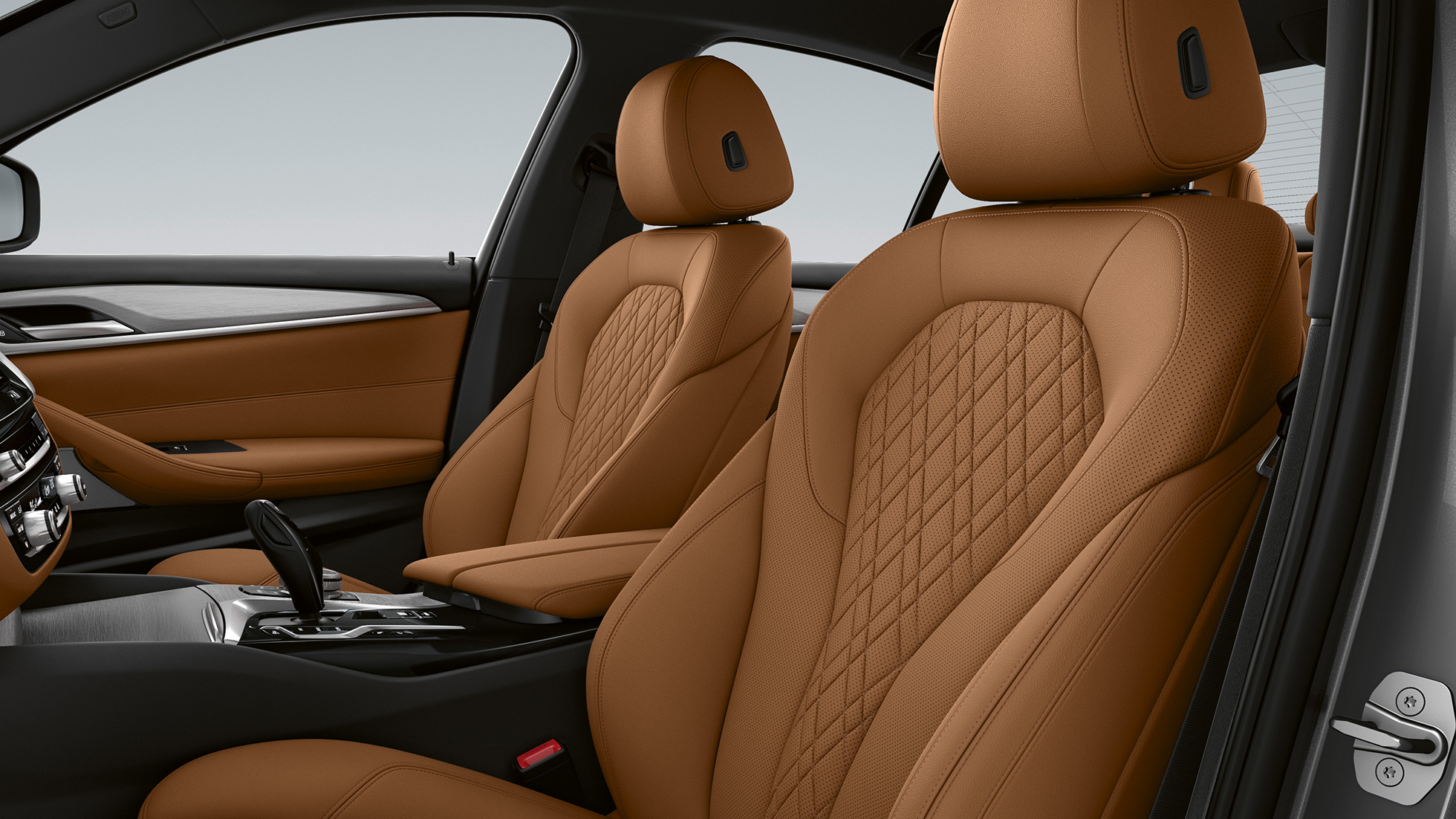 Bekleding BMW 5 Reeks Berline G30 basisuitrusting Bekleding in Sensatec Cognac BMW 5 Reeks Berline 540i G30 2020 basisuitrusting interieur