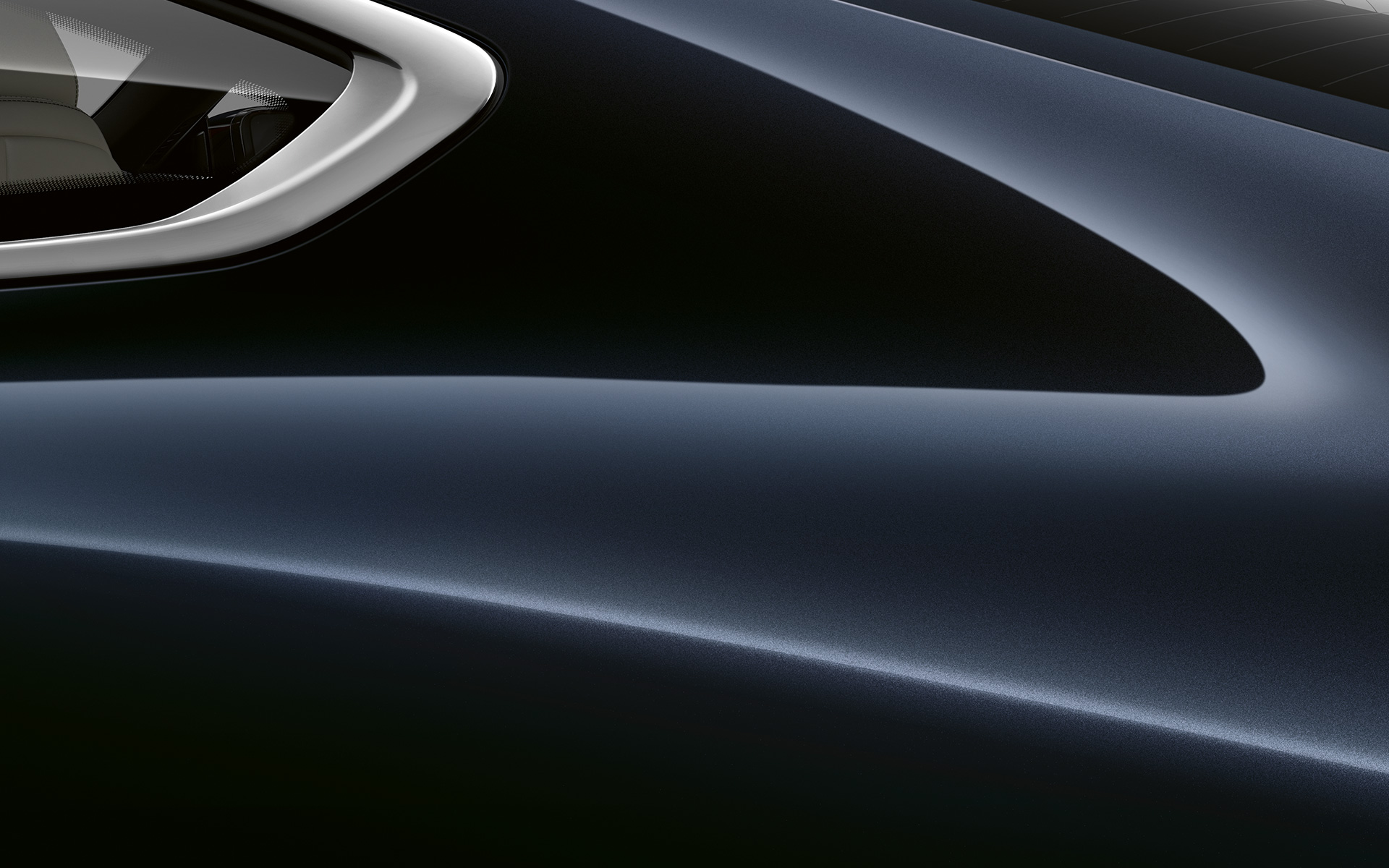 BMW 8 Reeks Coupé, close-up C-stijl Close-up van de C-stijl van de BMW 8 Reeks Coupé in Carbonschwarz metallic.
