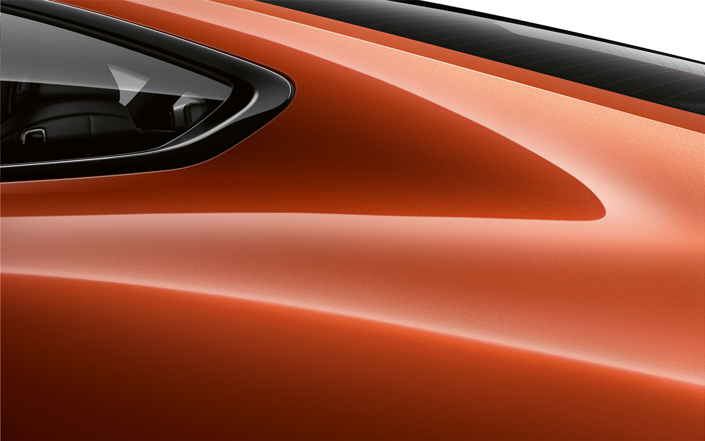 BMW Série 8 Coupé, vue détaillée des montants arrière G15. Détail : les montants arrière de la BMW Série 8 Coupé en Sunset Orange metallic G15.