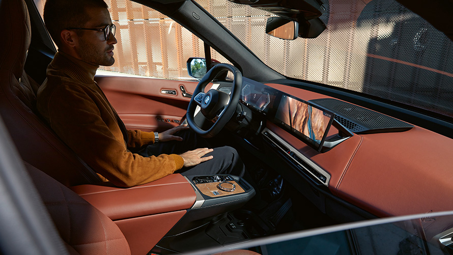 BMW iX i20 elektrische SUV interieur BMW iX i20 2021 elektrische SUV interieur Suite leder Castanea