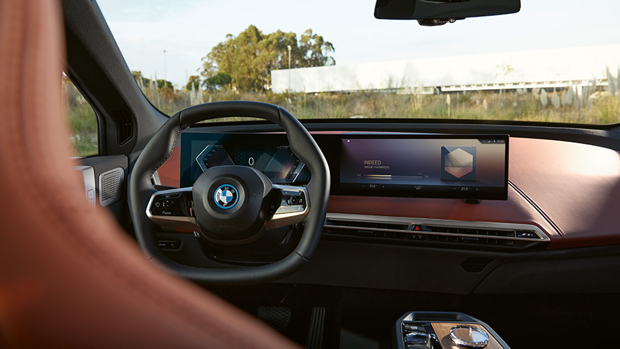 BMW iX i20 elektrische SUV BMW iDrive BMW iX i20 2021 elektrische SUV BMW iDrive Controller interieur Suite cockpit