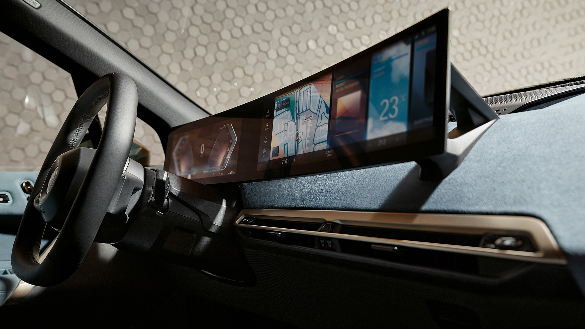 BMW iX i20 User Interface Poste de conduite Stonegrey BMW iX i20 Intérieur User Interface iDrive Poste de conduite Stonegrey
