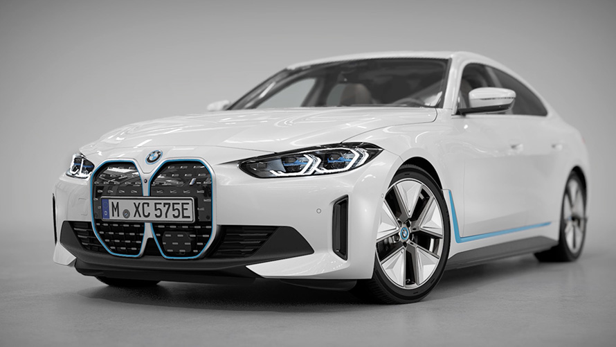 BMW i4 eDrive40 G26 2021 Mineralweiß designhighlights van het exterieur compact video BMW i4 eDrive40 G26 2021 Mineralweiß designhighlights van het exterieur compact video