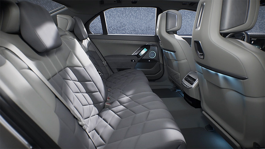 BMW i7 G70 Private Lounge video BMW i7 G70 Private Lounge achterin in de video