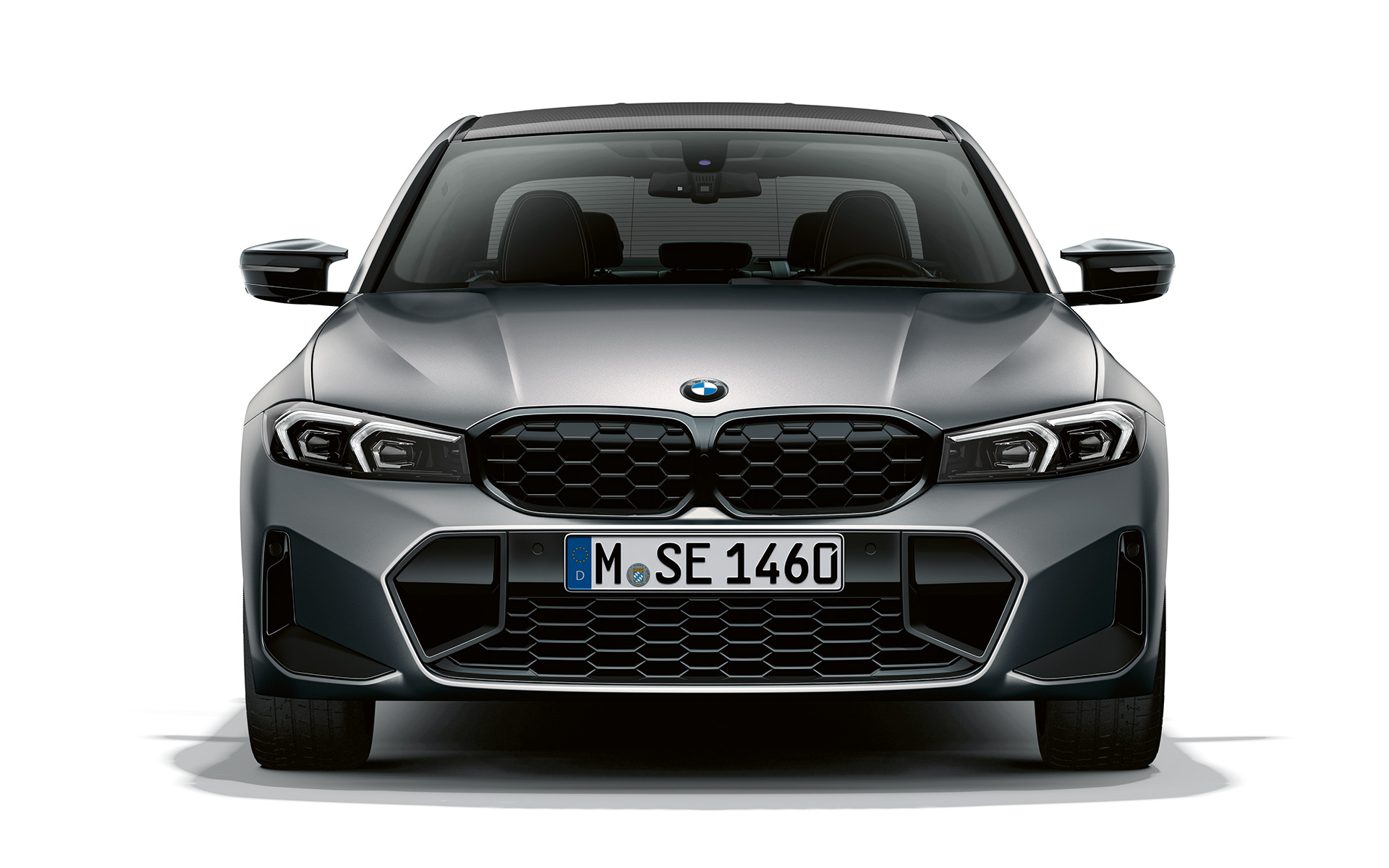 Vue avant calandre Mesheffect BMW BMW M340i xDrive Berline G20 BMW M340i xDrive Berline G20 2020 BMW Individual Frozen Pure Grey métallisé vue avant avec calandres BMW
