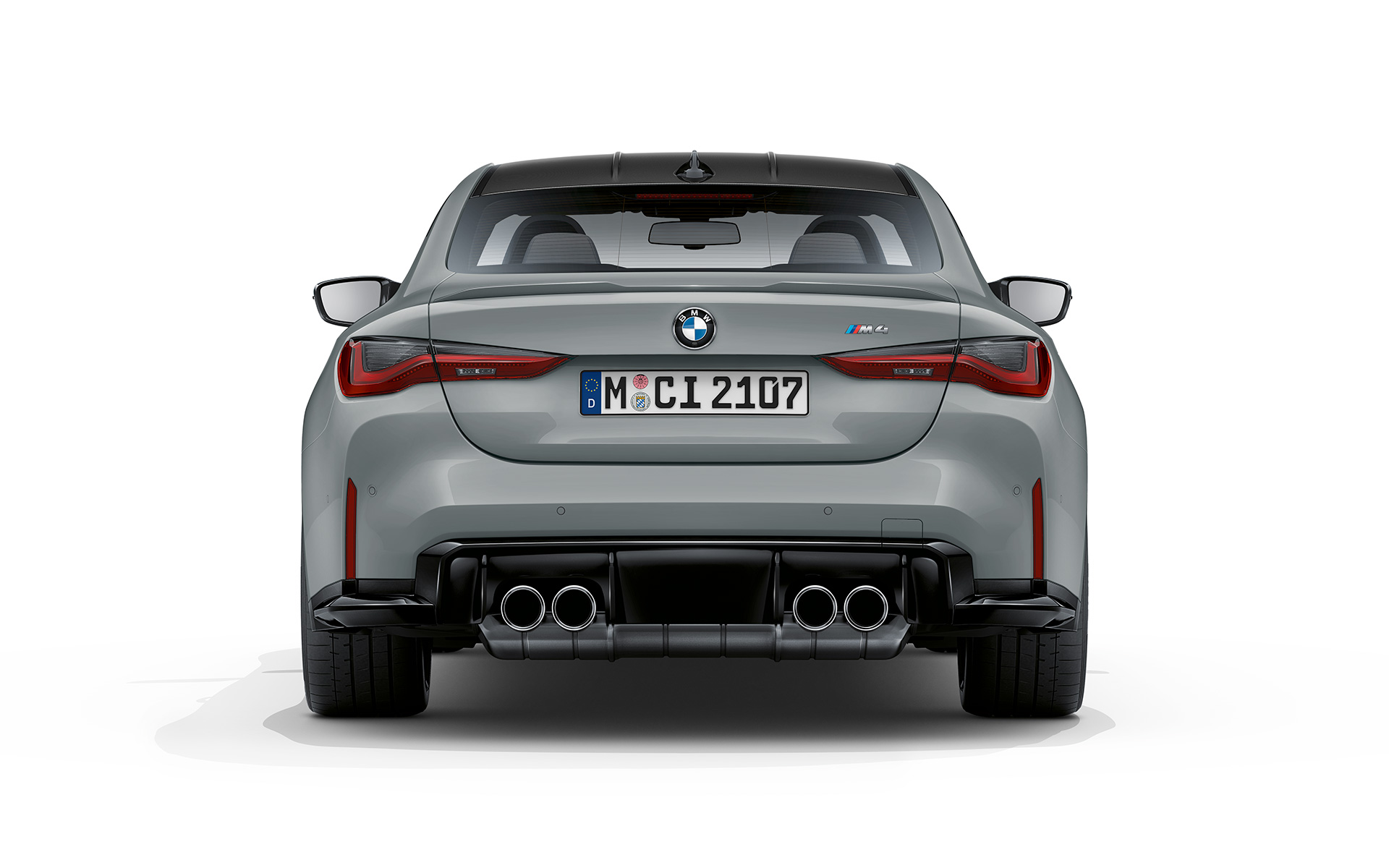 BMW M4 Coupé G82 2020 Brooklyn Grau metallic achteraanzicht