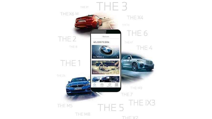 BMW Brochures App BMW Brochures App op de smartphone
