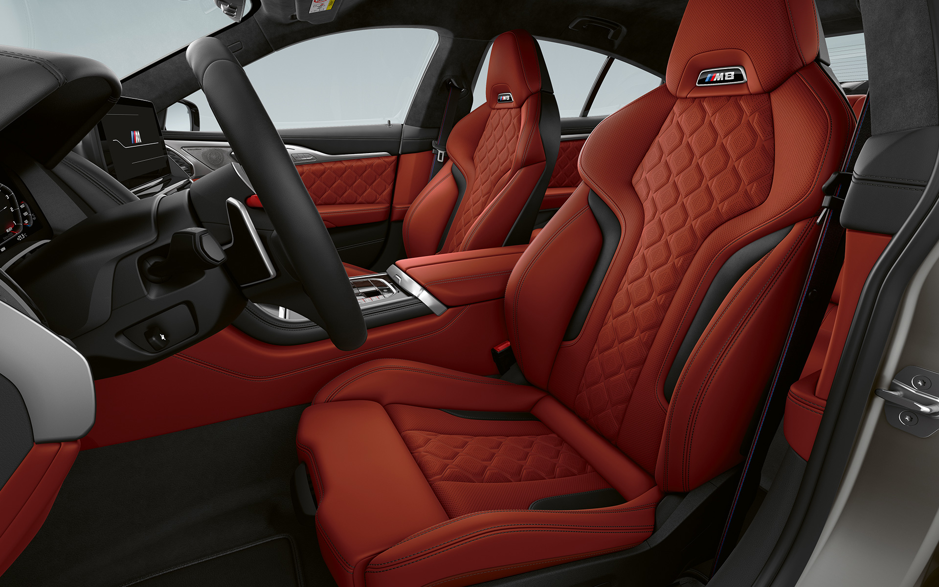 Interieur M sportzetels BMW M8 Gran Coupé F93 LCI facelift 2022 BMW M8 Gran Coupé F93 LCI facelift 2022 interieur M sportzetels