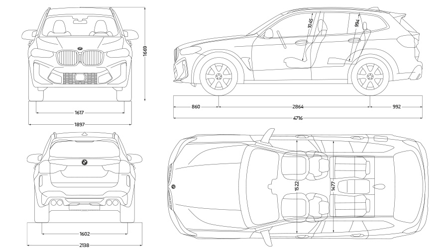 BMW X3 M 97 technische gegevens schets BMW X3 M 97 technische gegevens schets