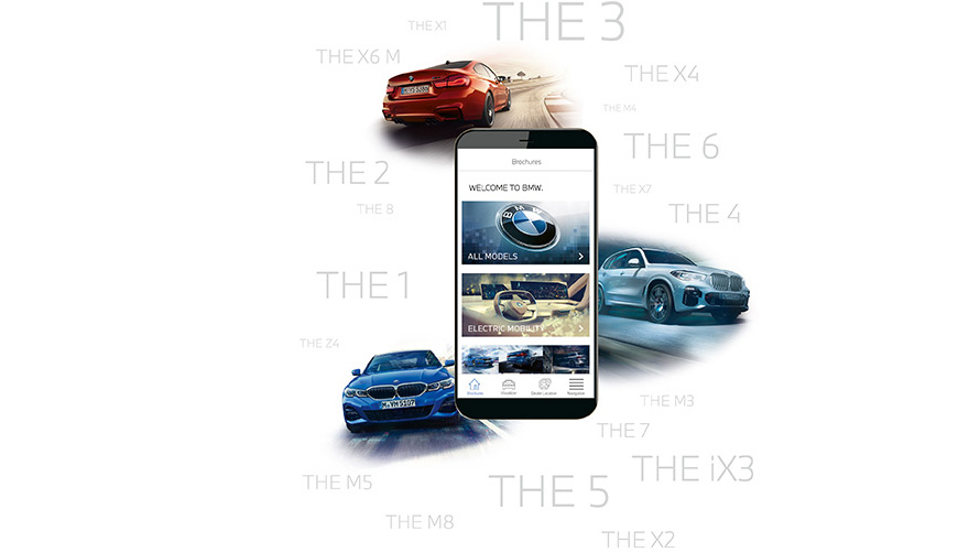 Smartphone met BMW Brochures App Smartphone met BMW Brochures App