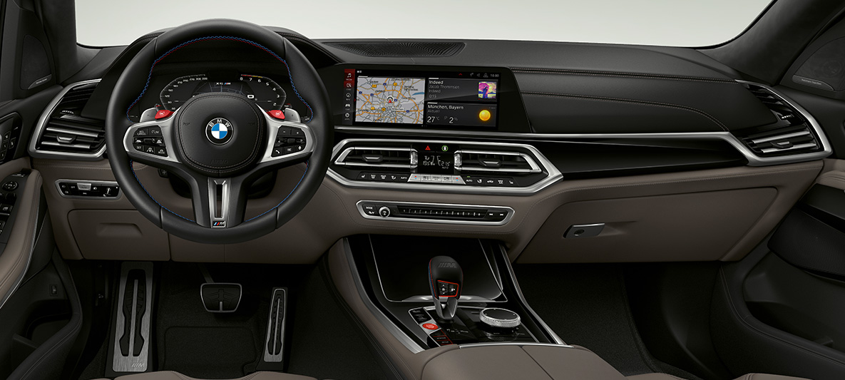 Lederen M stuur BMW X5 M Lederen M stuur met contrastnaden BMW X5 M F95 cockpit