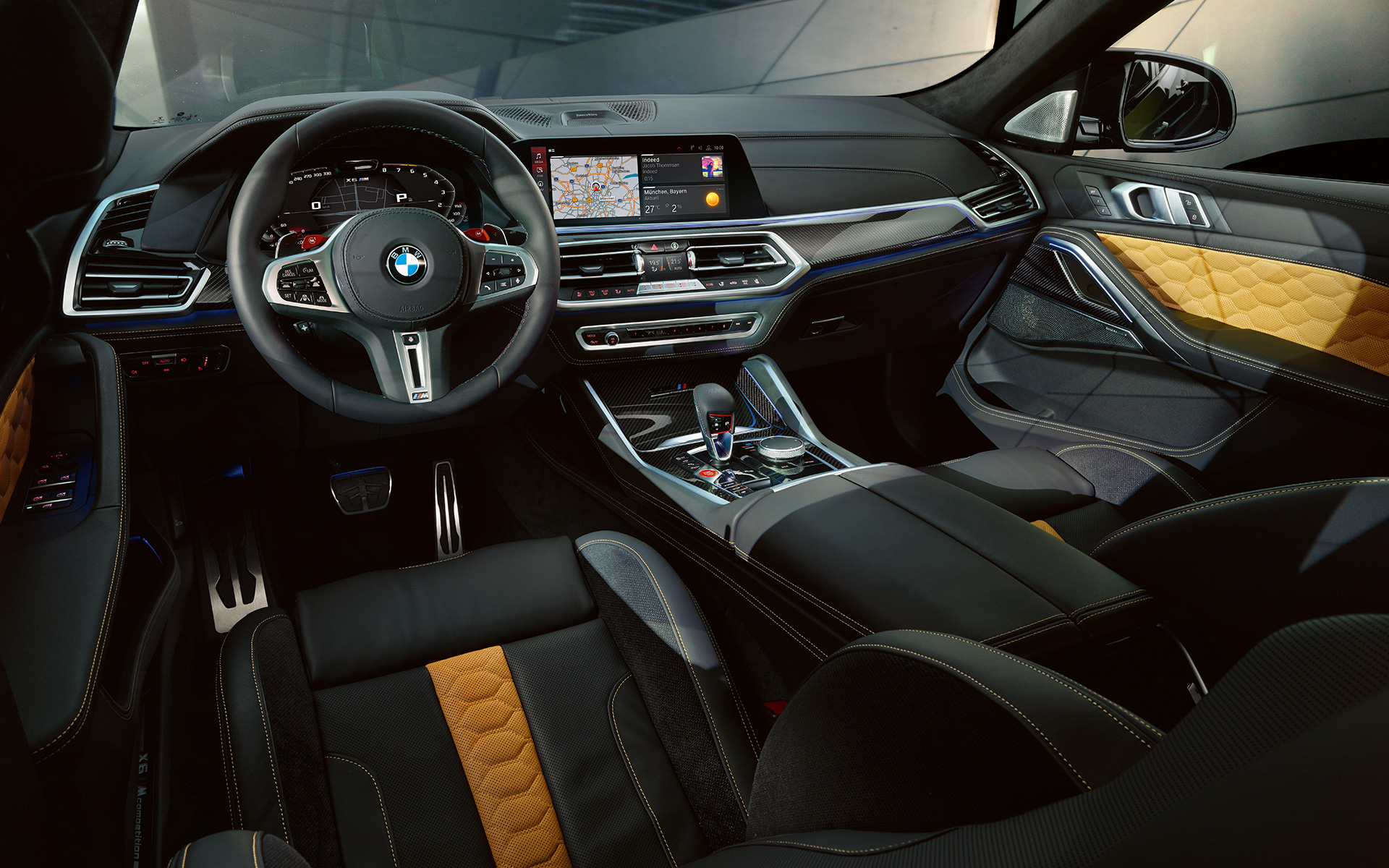 Poste de conduite BMW X6 M Competition F96 Poste de conduite de la BMW X6 M Competition F96 2020 SUV, habitacle