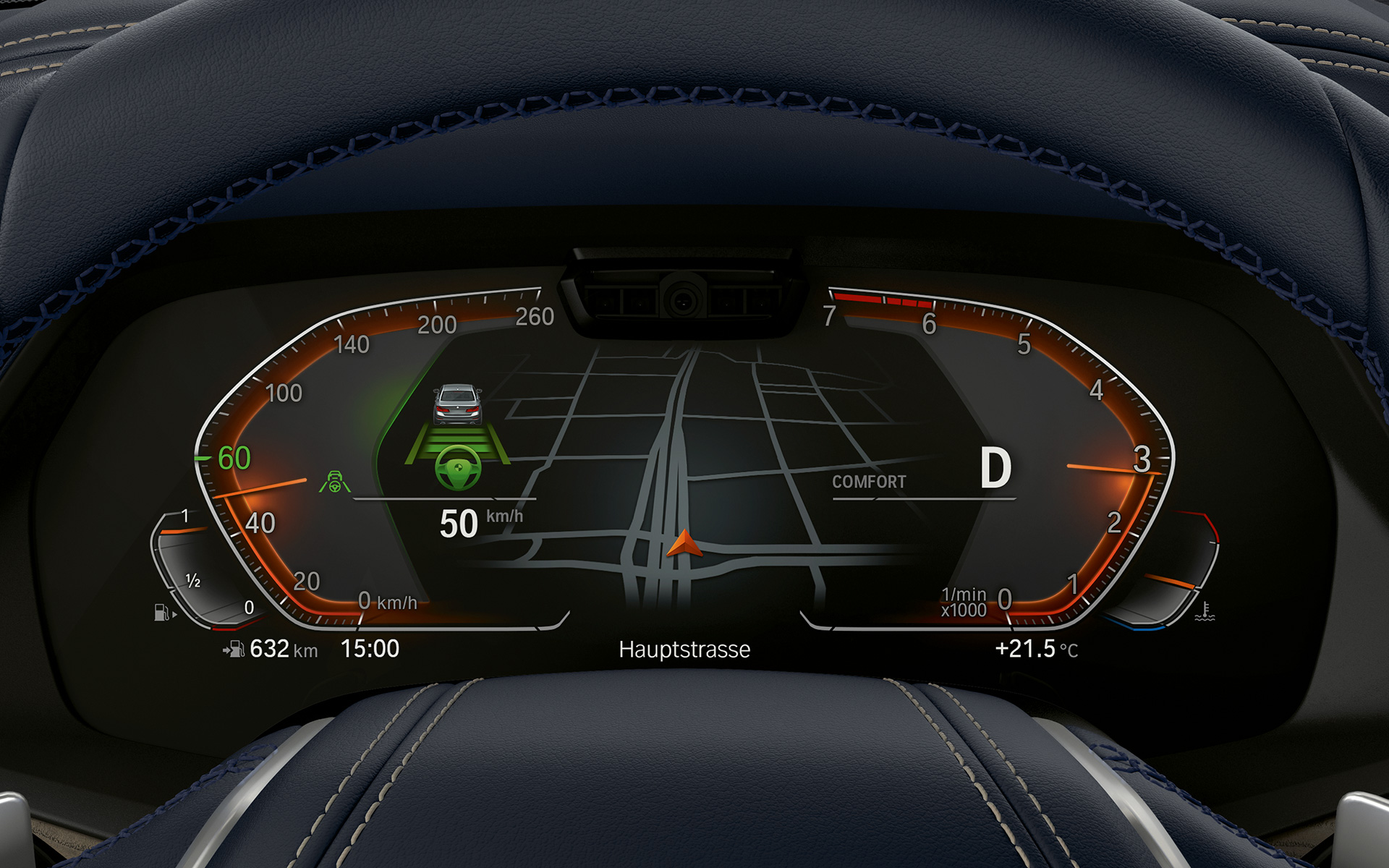BMW X7 M50i G07 2019, vue en gros plan du combiné d’instruments BMW X7 M50i G07 2019, vue en gros plan du combiné d’instruments