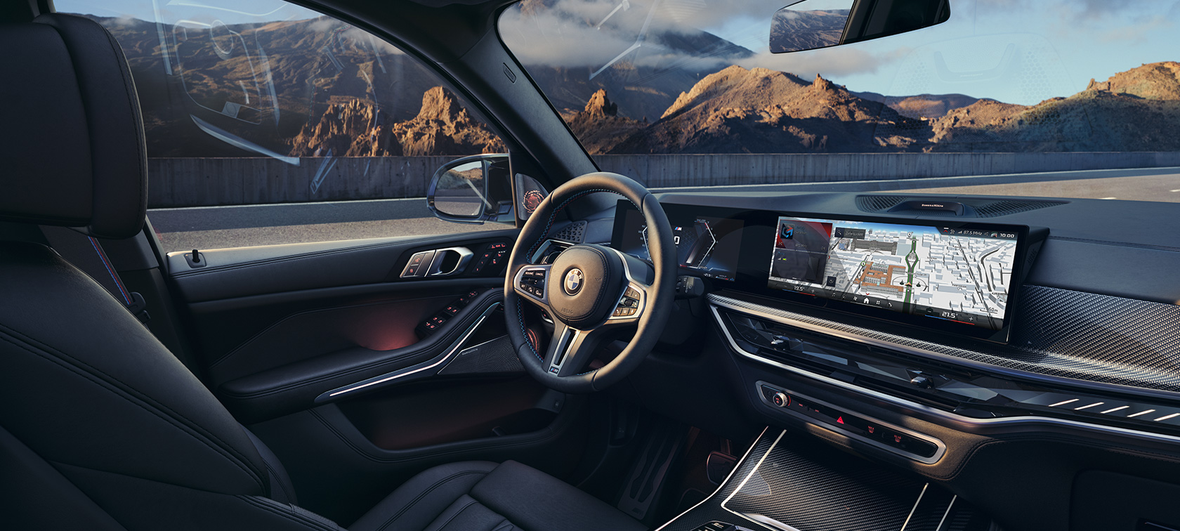 BMW X7 M60i G07 LCI cockpit interieur BMW X7 M60i G07 LCI cockpit interieur voor berglandschap