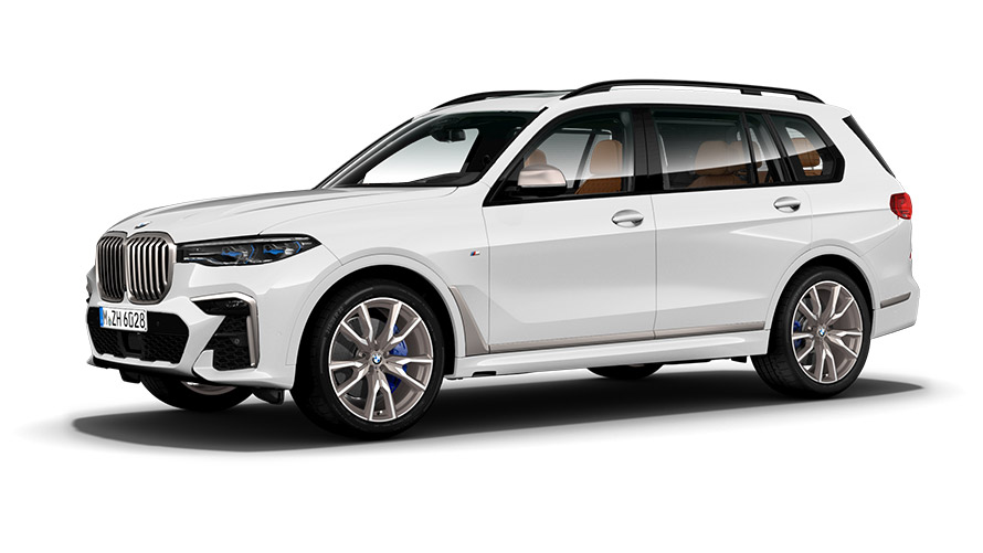 BMW X-modellen BMW X7 M wagen G07 MP driekwart zijaanzicht BMW X-modellen BMW X7 M wagen G07 MP driekwart zijaanzicht