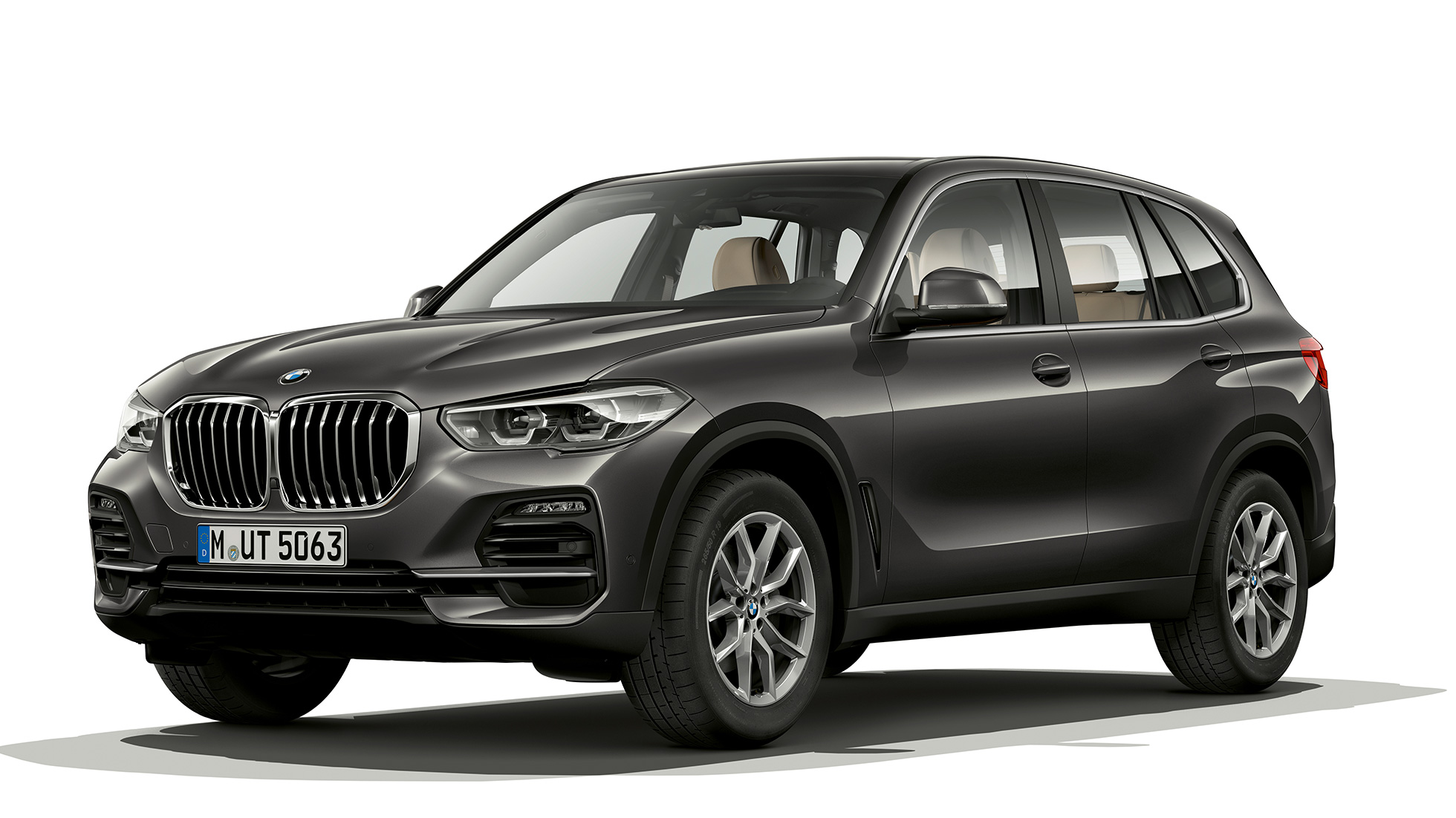 Basismodel BMW X5 xDrive30d SUV driekwart vooraanzicht Basismodel BMW X5 xDrive30d SUV G05 2018 Sophistograu Brillanteffekt metallic driekwart vooraanzicht