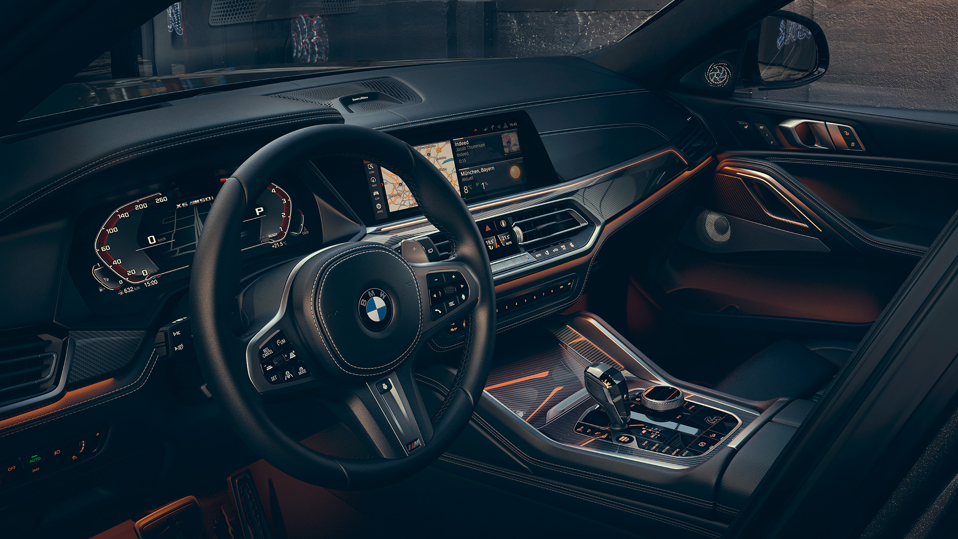 Cockpit met zicht op 12,3" displays G06. BMW X6 cockpit met zicht op 12,3" displays G06.