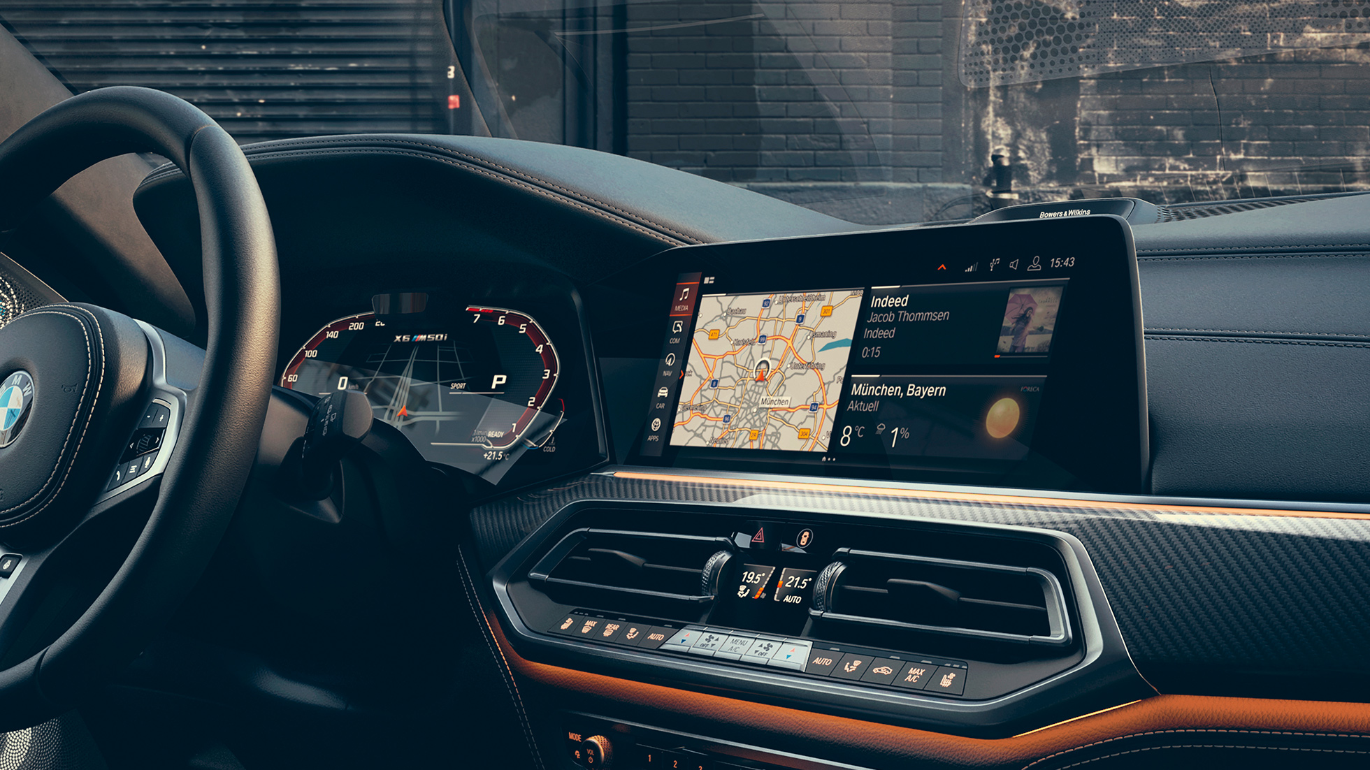 Cockpit met zicht op 12,3" displays G06. BMW X6 cockpit met zicht op 12,3" displays G06.