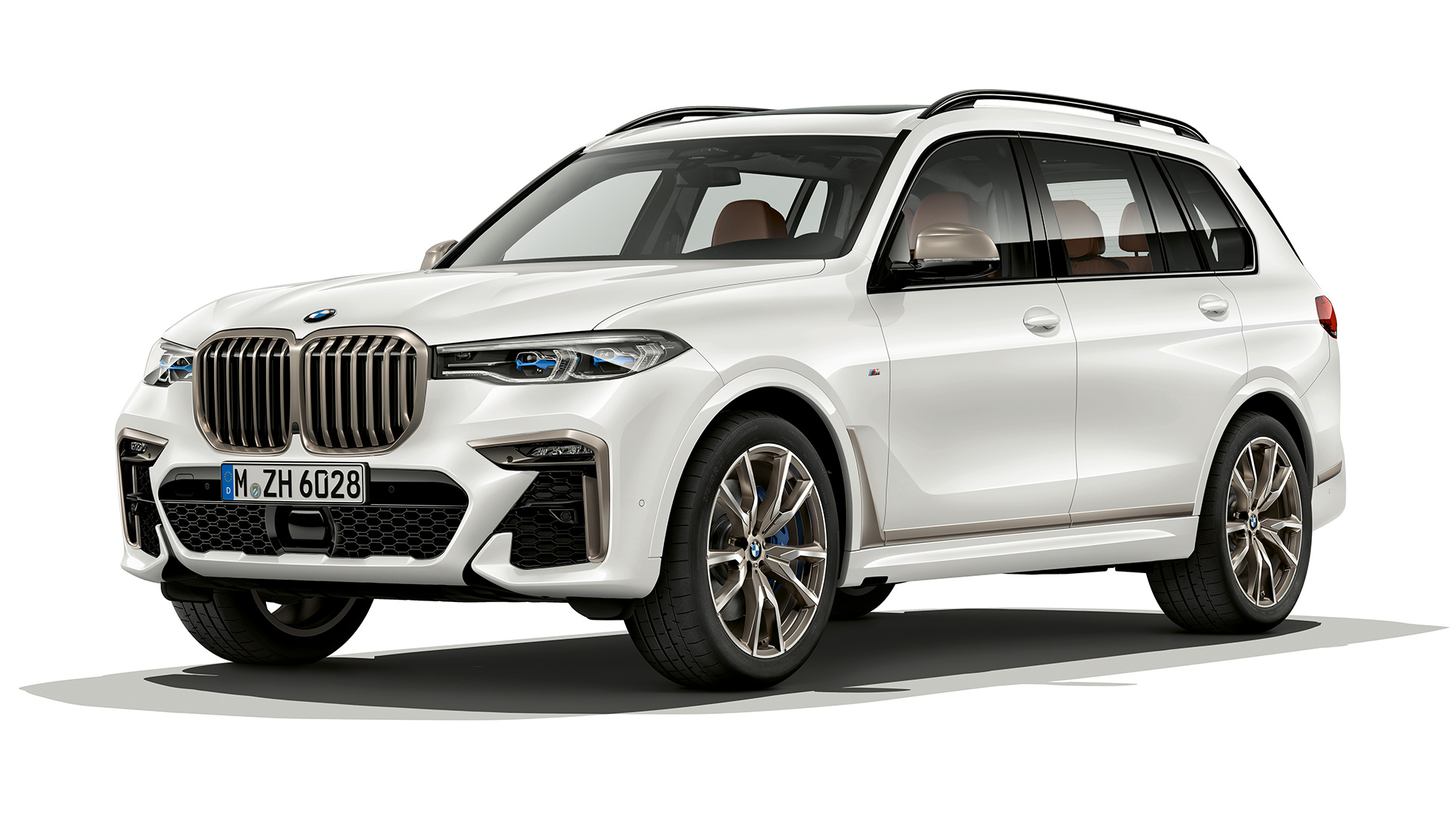 BMW X7 BMW X7 M50d Studio-opname van de BMW X7 in driekwart vooraanzicht BMW X7 M50d