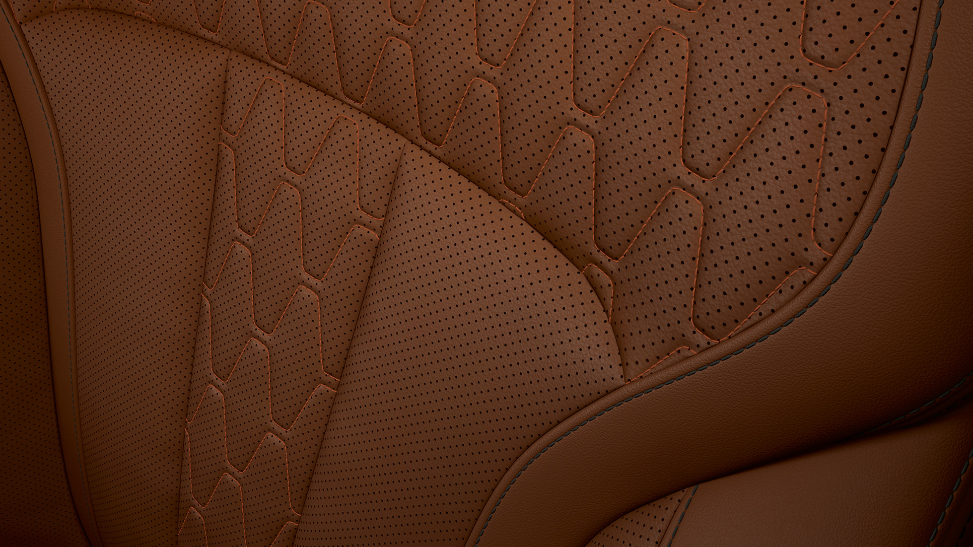 BMW X7, BMW X7 M50d design van de bekleding Close-up van het design van de bekleding van de BMW X7 met de uitrusting van de BMW X7 M50d