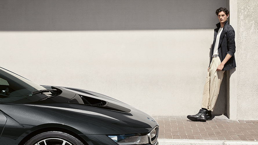 Man in BMW i Jacket. Man in BMW i Jacket.