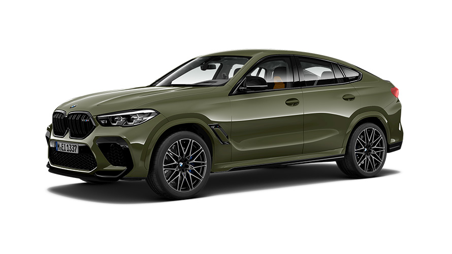 BMW X6 M Competition G06 2019 vue trois quarts latérale BMW X6 M Competition G06 2019 vue trois quarts latérale