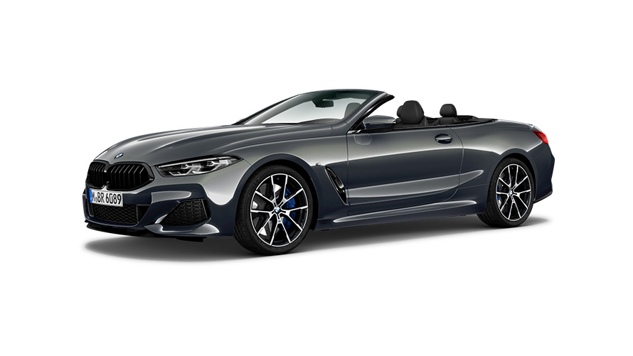 BMW M850i xDrive Cabrio G14 2018 vue trois quarts latérale BMW M850i xDrive Cabrio G14 2018 vue trois quarts latérale